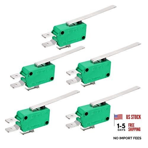 5PCS KW3-OZ 16A 125/250VAC Long Straight Hinge Lever Type SPDT NO NC Micro