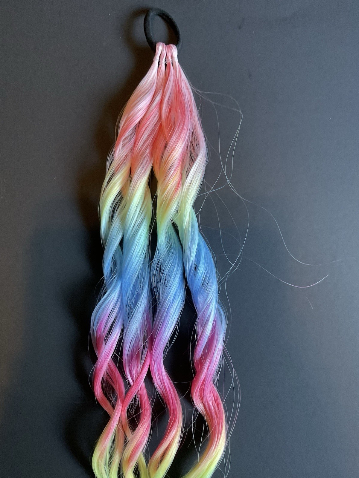 Reusable tie in braided ponytail extensions festival, rave, softball/sports