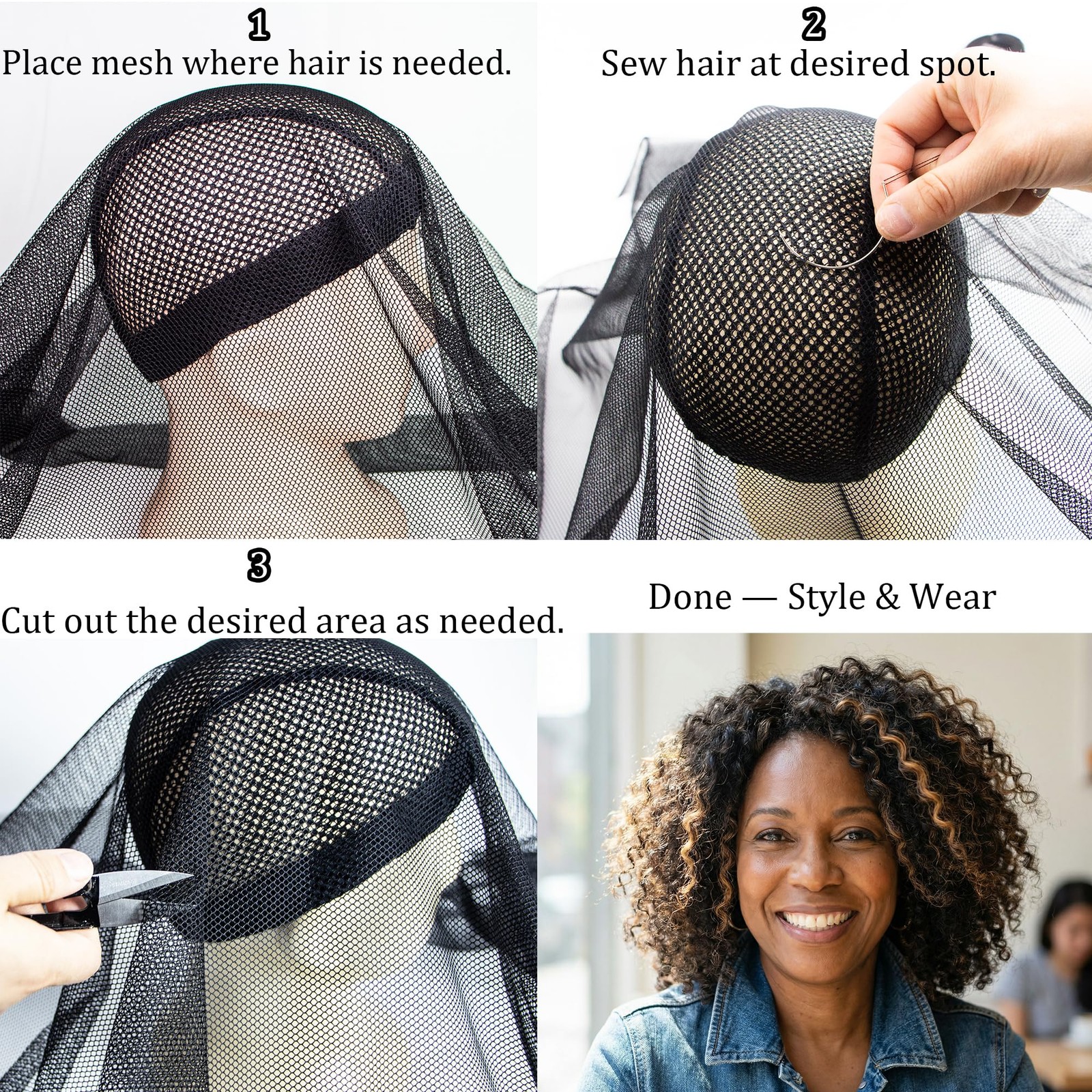 Weaving Net for Sew-In Weave, Stretchy Mesh Hair Net for Braiding & Hair Exte…