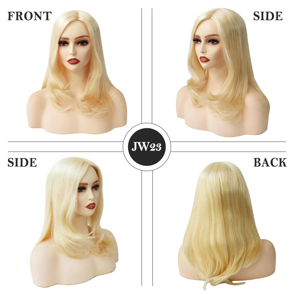 High Luxury Women Wigs Medium Size European Cuticle Human Remy Hair System JW23