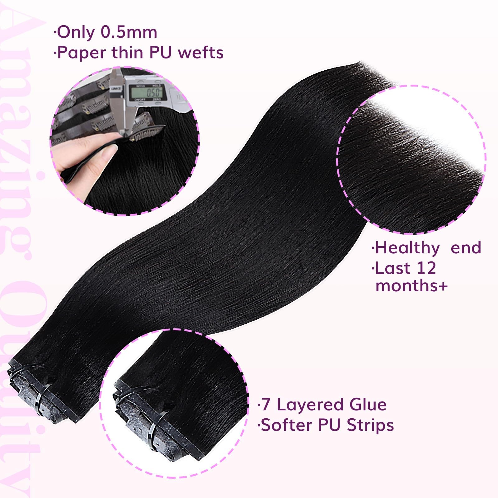 Idn Beauty Seamless Clip In Hair Extensions Human Hair Yaki Straight 20 Inch