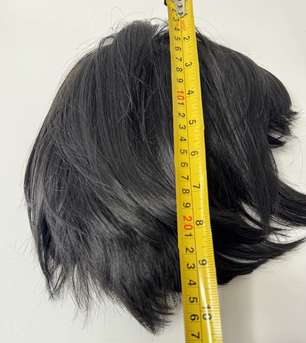 Vintage JOYOKAION Wig Black Vinyon Fiber Short Bob Style Made in Korea 1960s