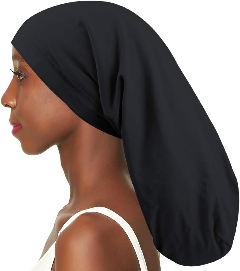 3 Size Satin Lined Sleep Caps for Braids,Dreadlocks Natural Curly Hair Adjust…