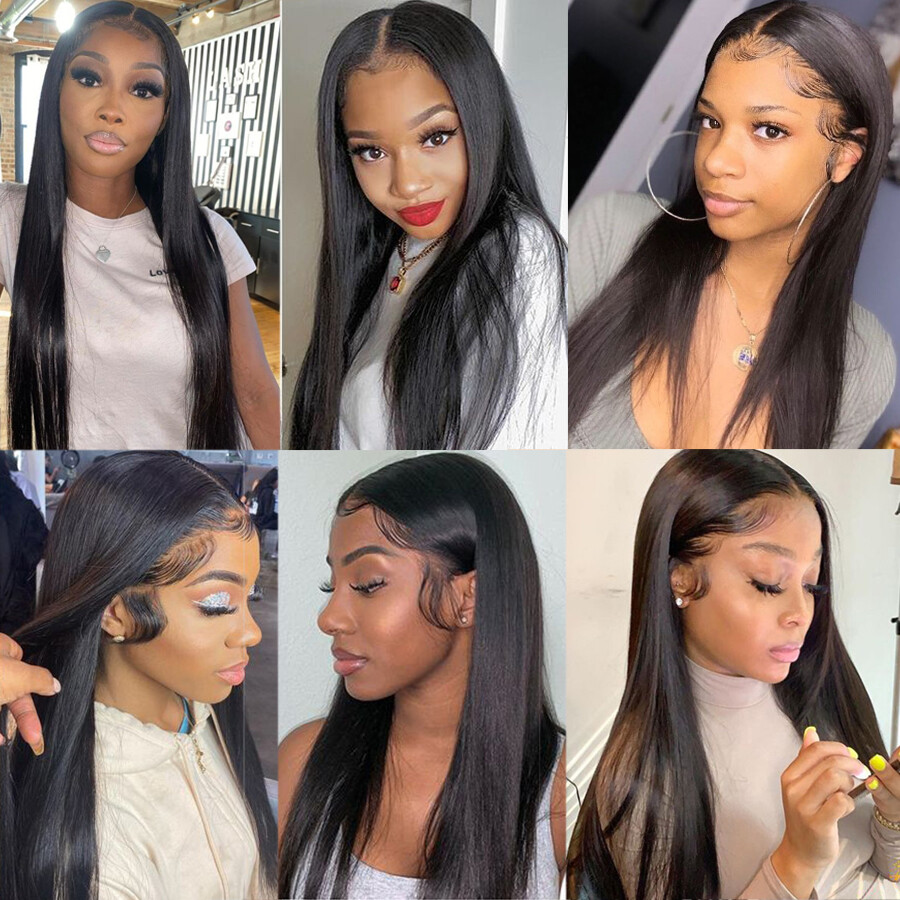 T Middle Part Lace Closure Brazilian 7A Virgin Human Hair Extensions Weft 8″-18″