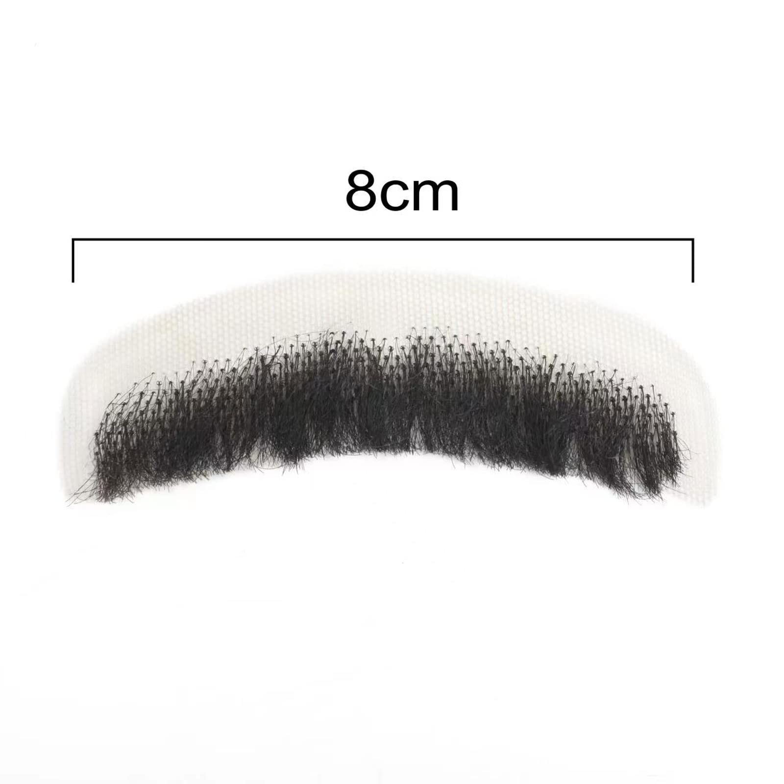 Natural Black 100% HandKnoted Synthetic Hair Realistic False Mustache Fake Beard