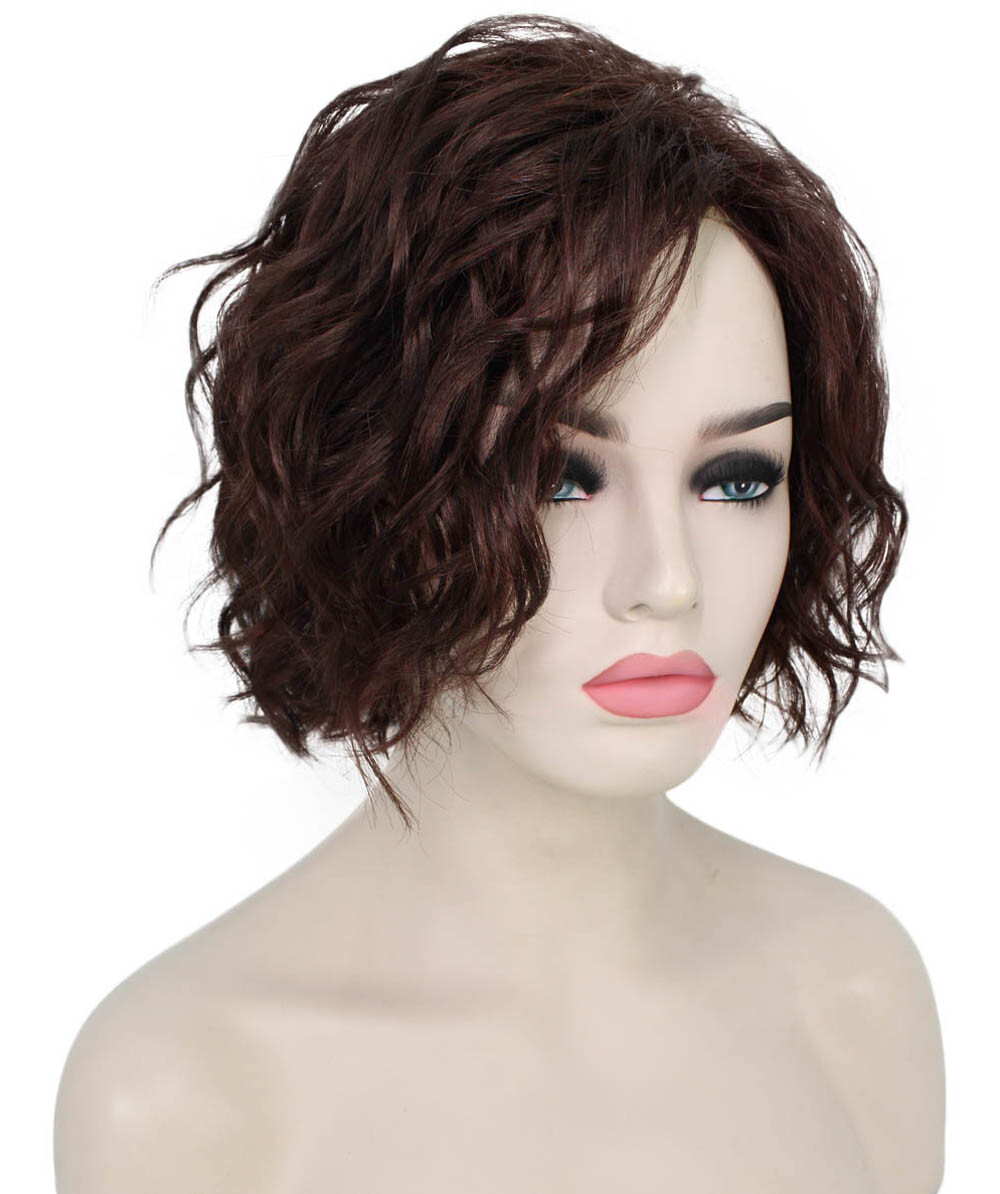 Marlene – Srraight Kanekalon Synthetic Fiber Full Wig, 4-10 in, Dark Auburn