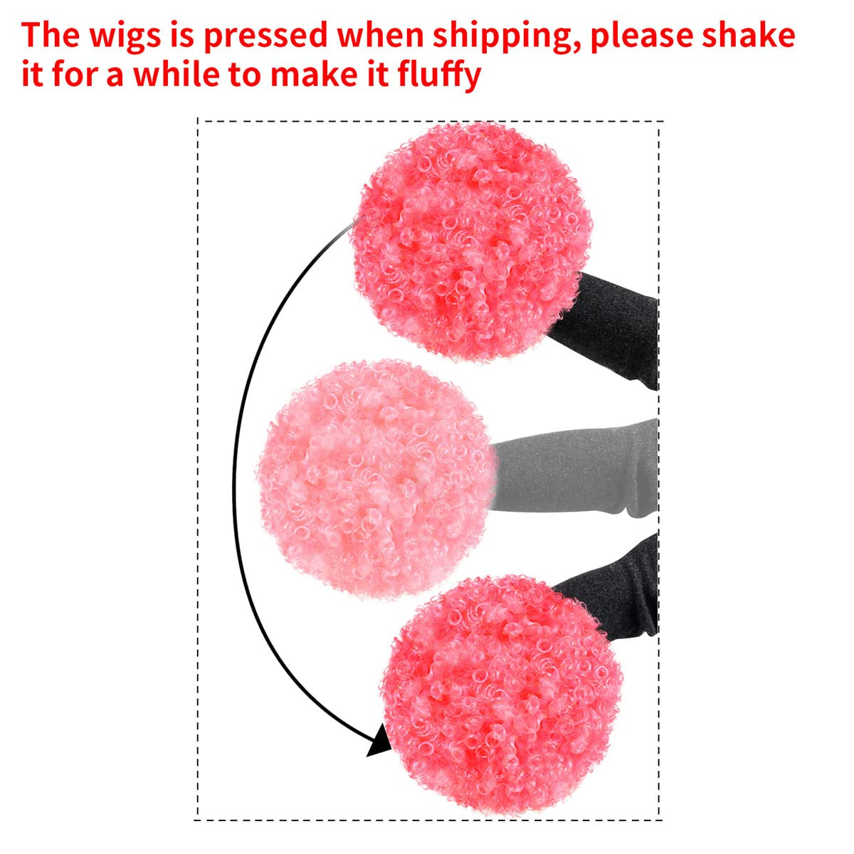 Unisex Short Fluffy Afro Wigs-Women Men Kinky Curly Disco Hippie Wig for Costume