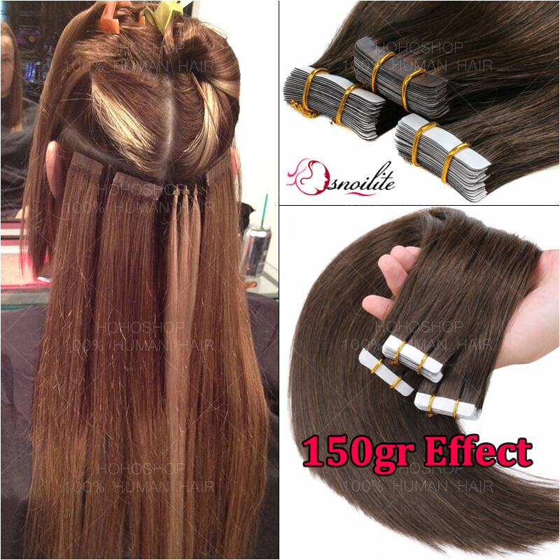 8A Russian Tape In Real Human Remy Hair Extensions Skin Weft Blonde Full Head US