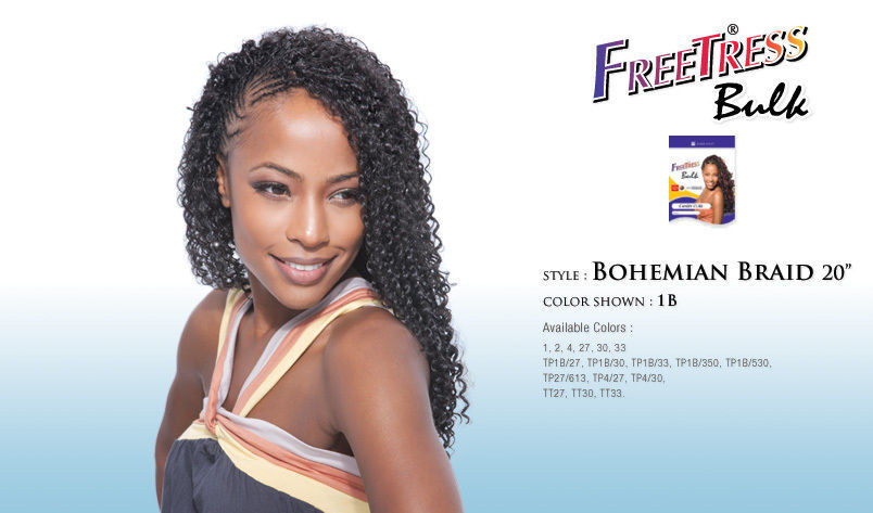 BOHEMIAN BRAID 20″ – FREETRESS SYNTHETIC CROCHET BRAIDING BULK HAIR