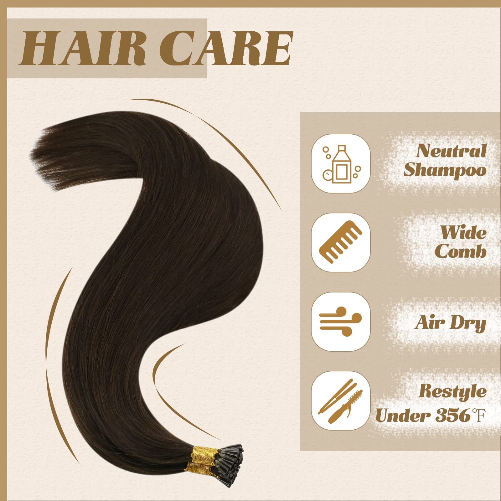 YoungSee Dark Brown I Tip Hair Extensions Human Hair 24 Inch Itip Human Hair …