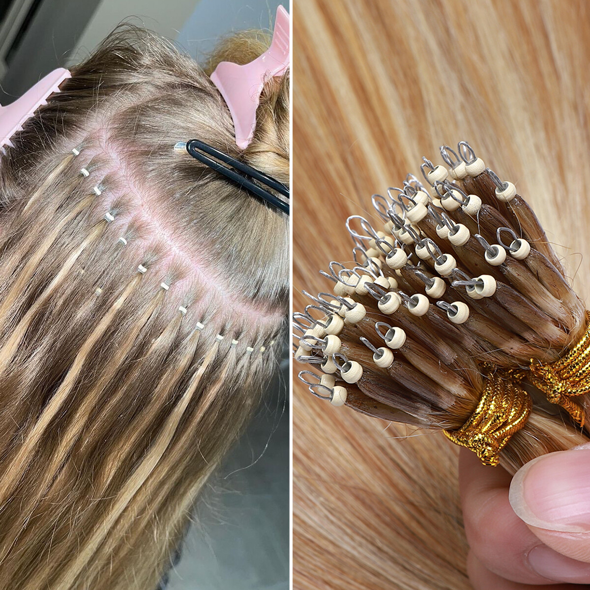 CLEARANCE Nano Ring 100% Human Remy Hair Extensions Micro Loop Beads Ombre 100pc