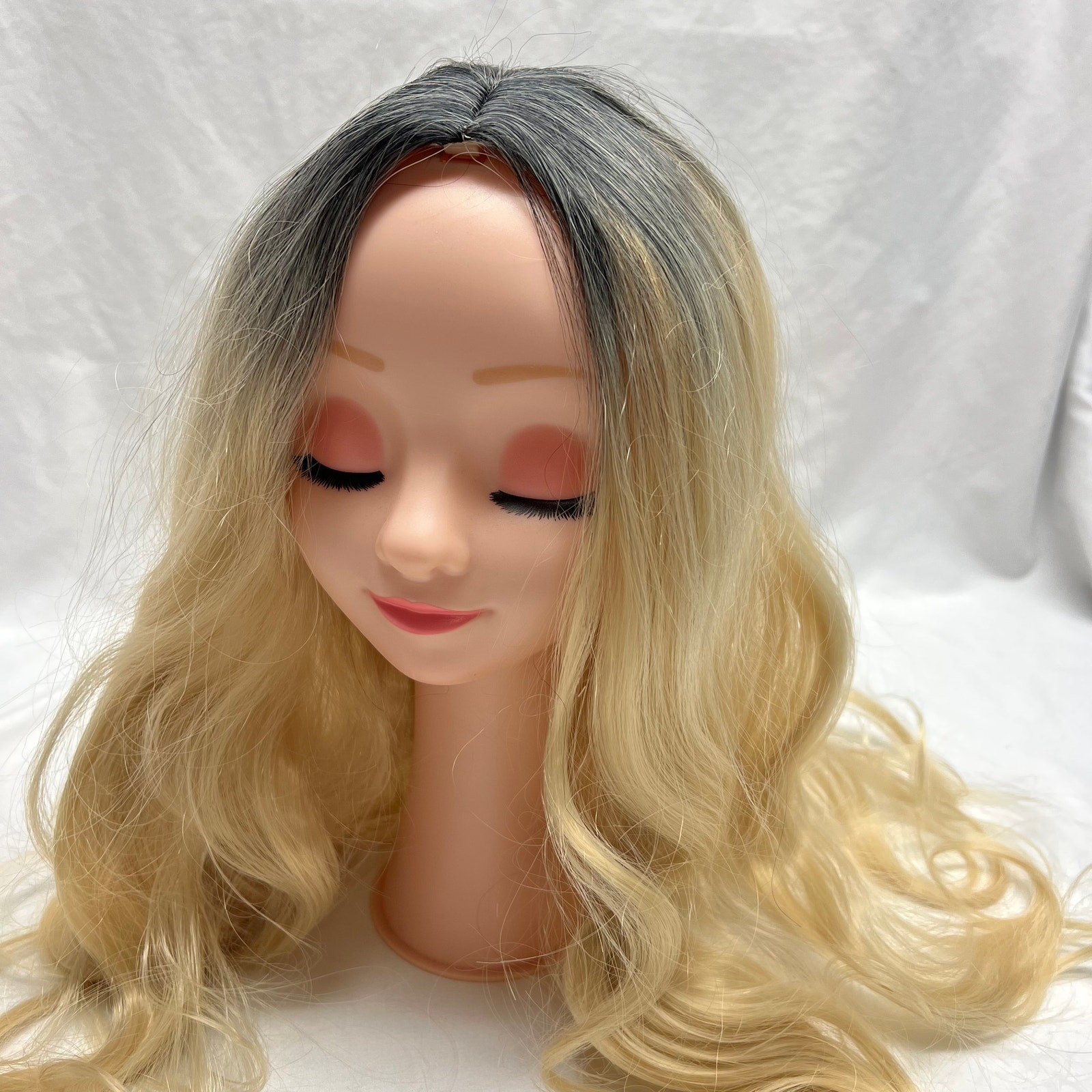 Adult Wig Long Blonde Hair with Dark Roots Wavy New Without Tags