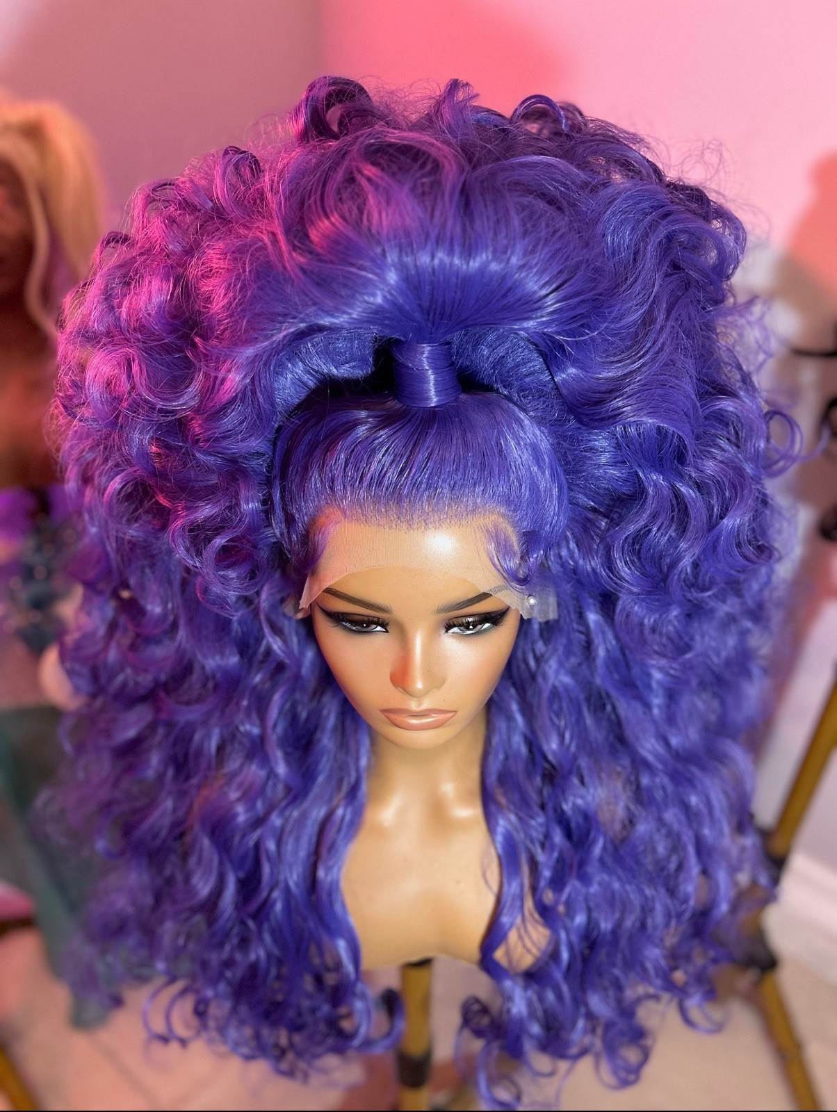 Drag Queen Purple Wig Double Stack Lace Front