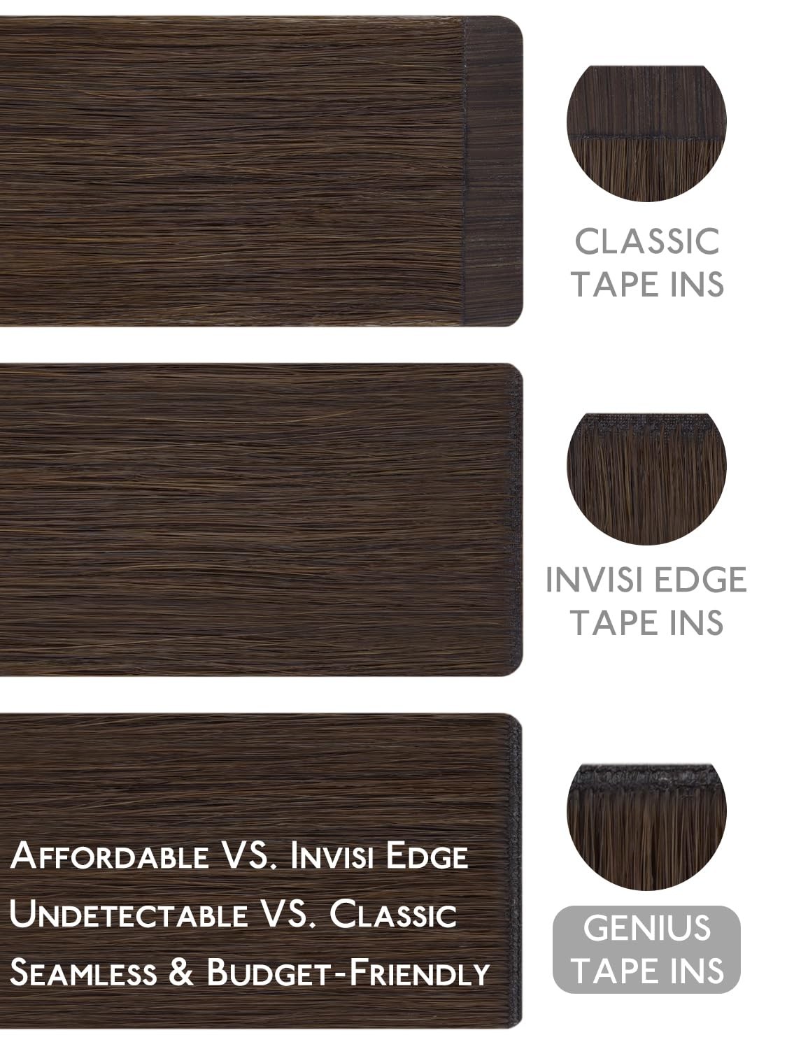Wennalife Genius Seamless Tape In Hair Extensions Real Human Hair 16 Inch 50G