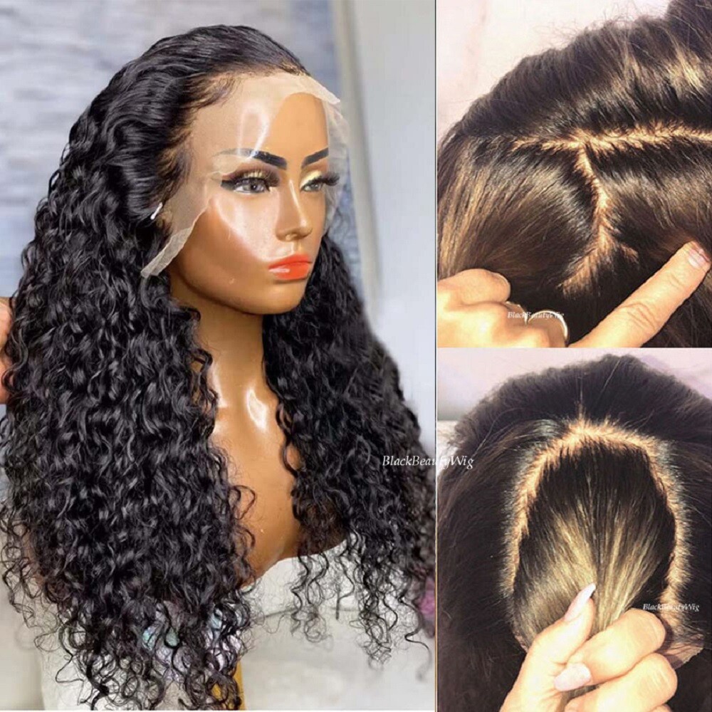 5×5 Silk Top Full Lace Human Hair Wig Water Wave Pre Plucked Silk Base Full Wig