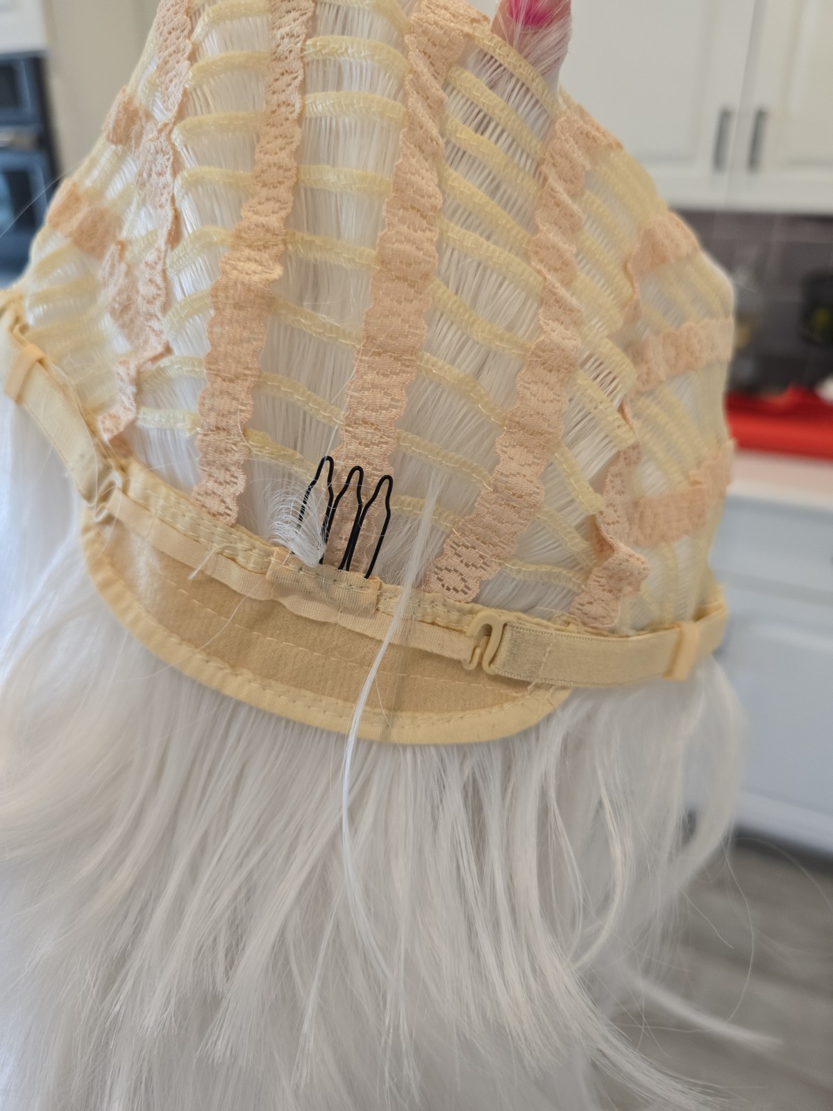 Short 12-in Bob With Bangs Straight White Wig, Costume, Daily Wear