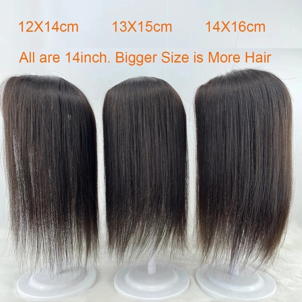 15x17cm Silk Base Human Hair Topper Breathable Silk Top Hair Piece for Women