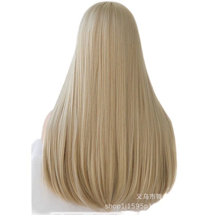 Cosplay Party Wig Long Straight Halloween Blonde Heat Resistant Synthetic Hair