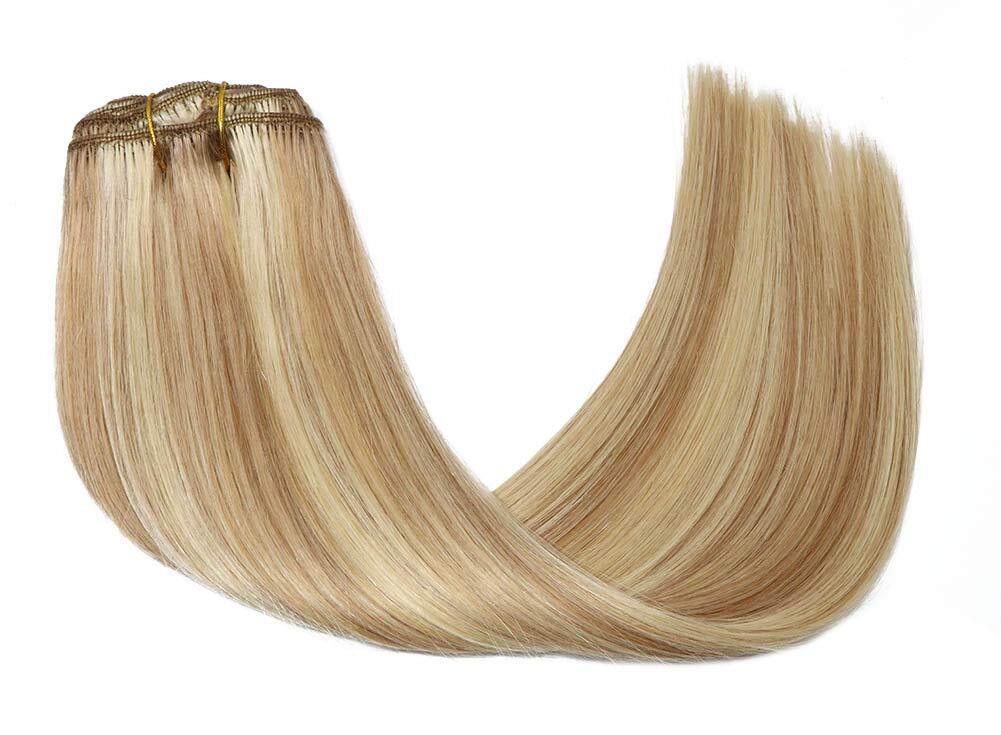 Weft Hair Extensions Sew In Weave Remy Russian Smooth Straight Hair 16-26″ 100g