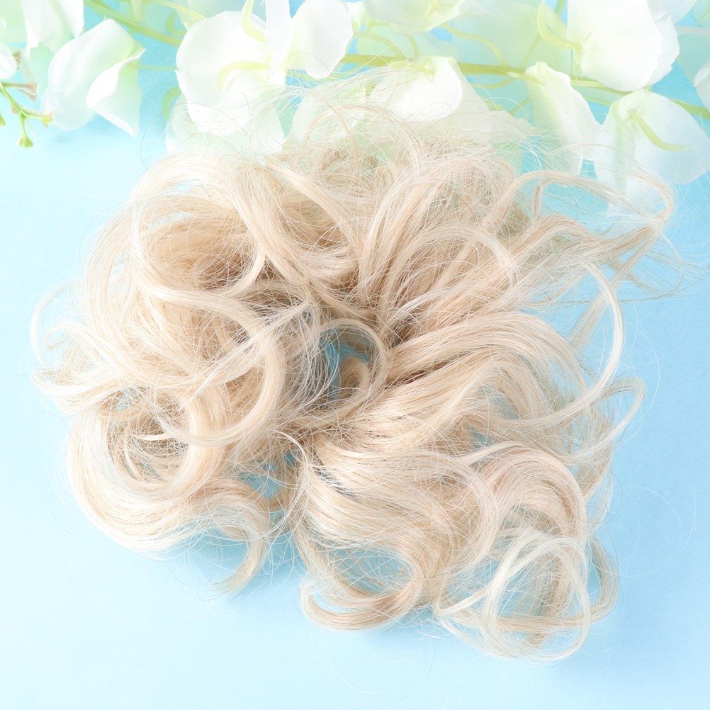 Hair Extension Bun in Golden Color Easy to Wear for Party and Gathering