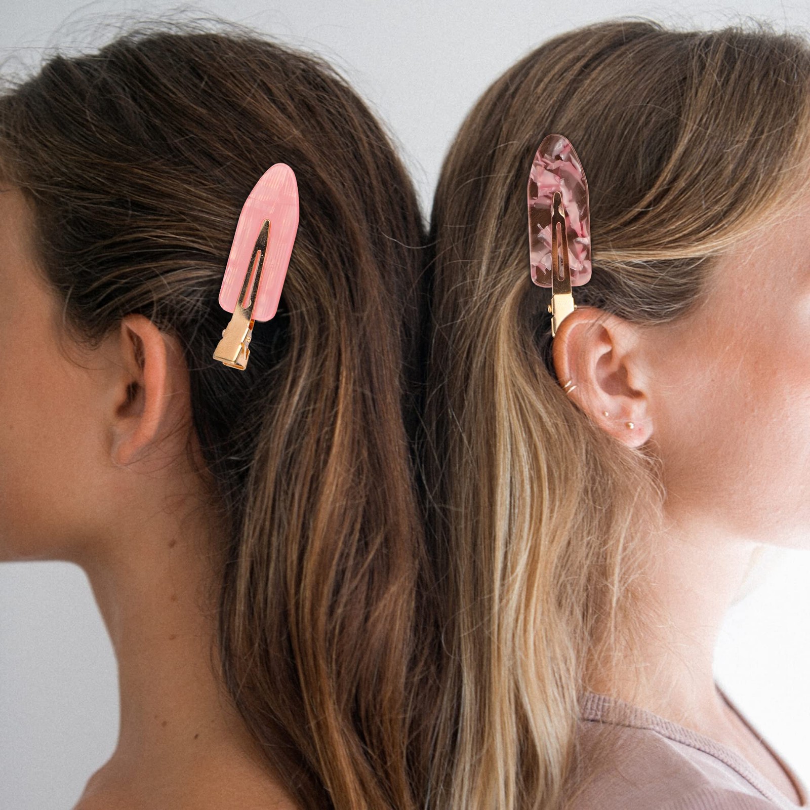 Magicsky 10PCS No Bend Hair Clips for 10 Count (Pack of 1), Opal Pink