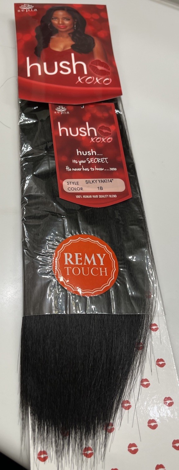 Sepia Collection Hush XOXO Weaving Track Remy Touch 14″ Silky Yaki -Color IB
