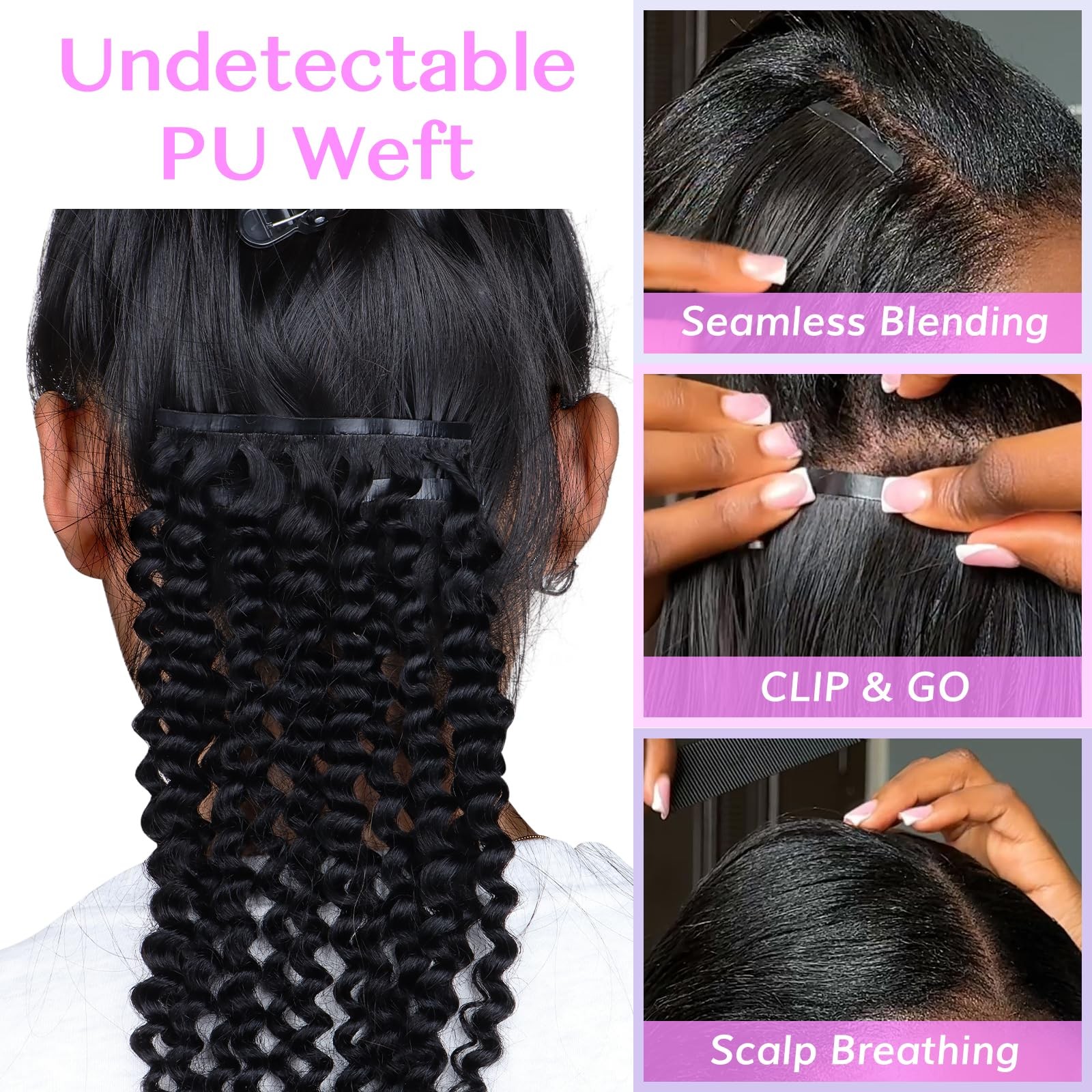 Idn Beauty Seamless Clip In Hair Extensions Human Hair 3C 4A 4C Afro Kinky