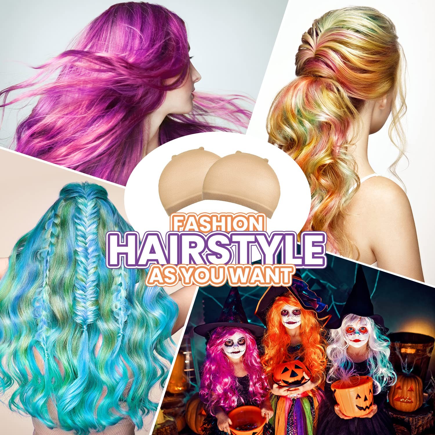 Morgles Wig Caps, 20 Pcs Stocking Stretchy Nylon Nude Wig Caps For Wom