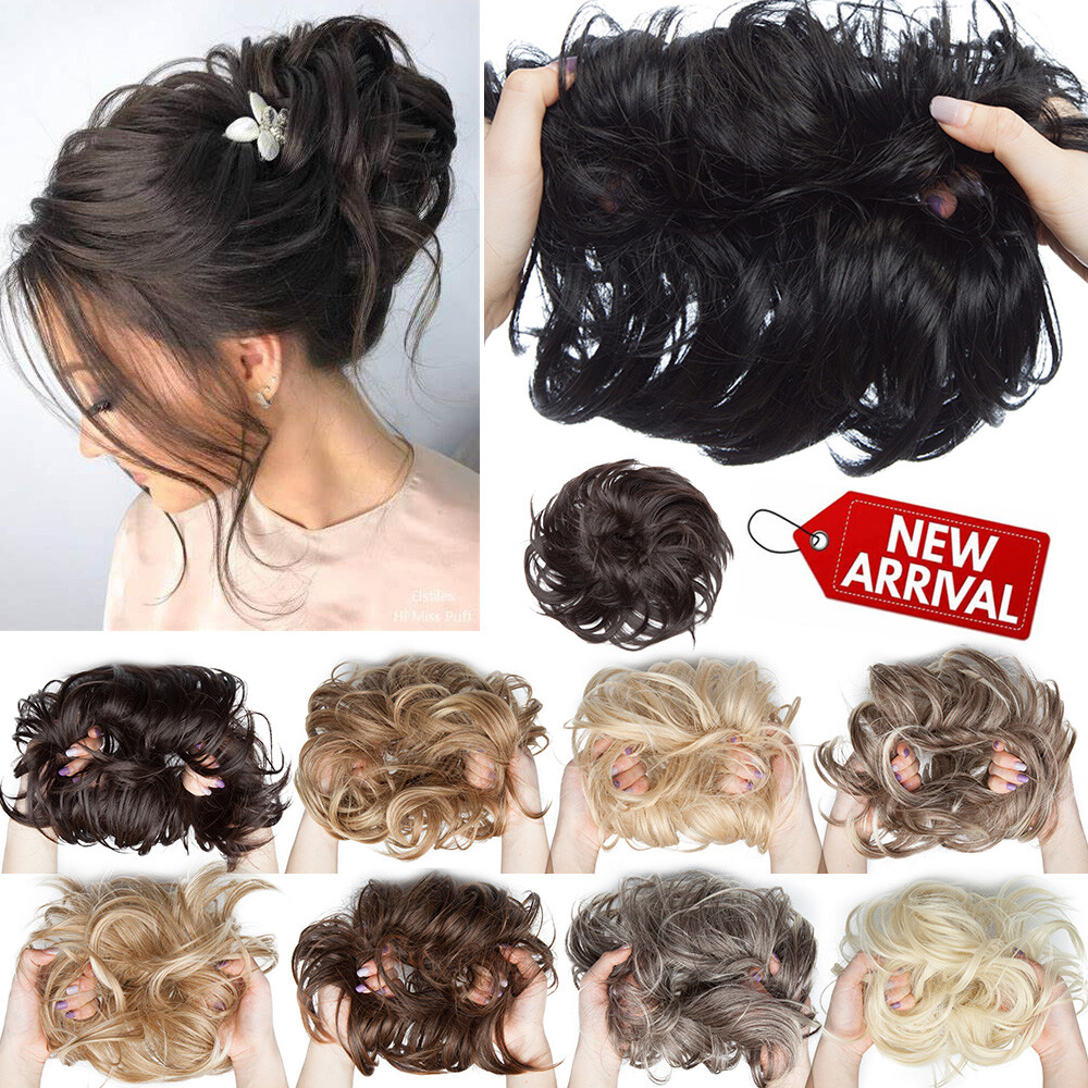 Hair Scrunchies 85g Real Large Hair Buns Hair Extension Thick As Human Ponytail