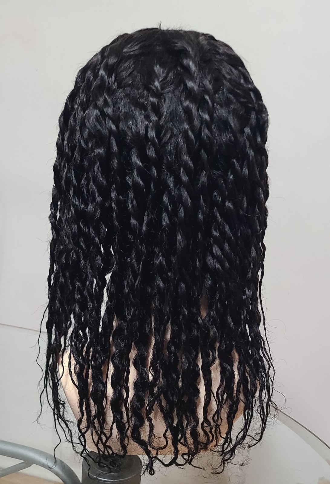 4×1 Braided wig with human hair,18 Inch ,Black Color,It can also be unbranded.