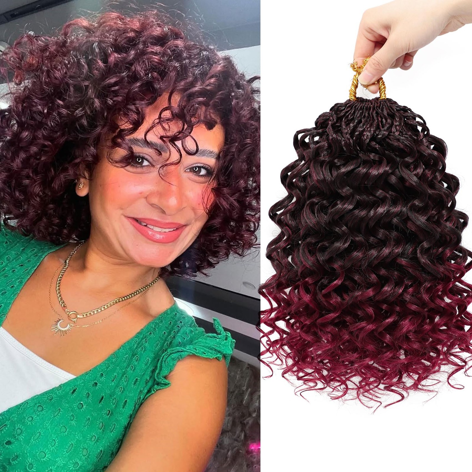 7 Packs Gogo Curl Crochet Hair 8 Inch Pre-Twisted Curly – Women