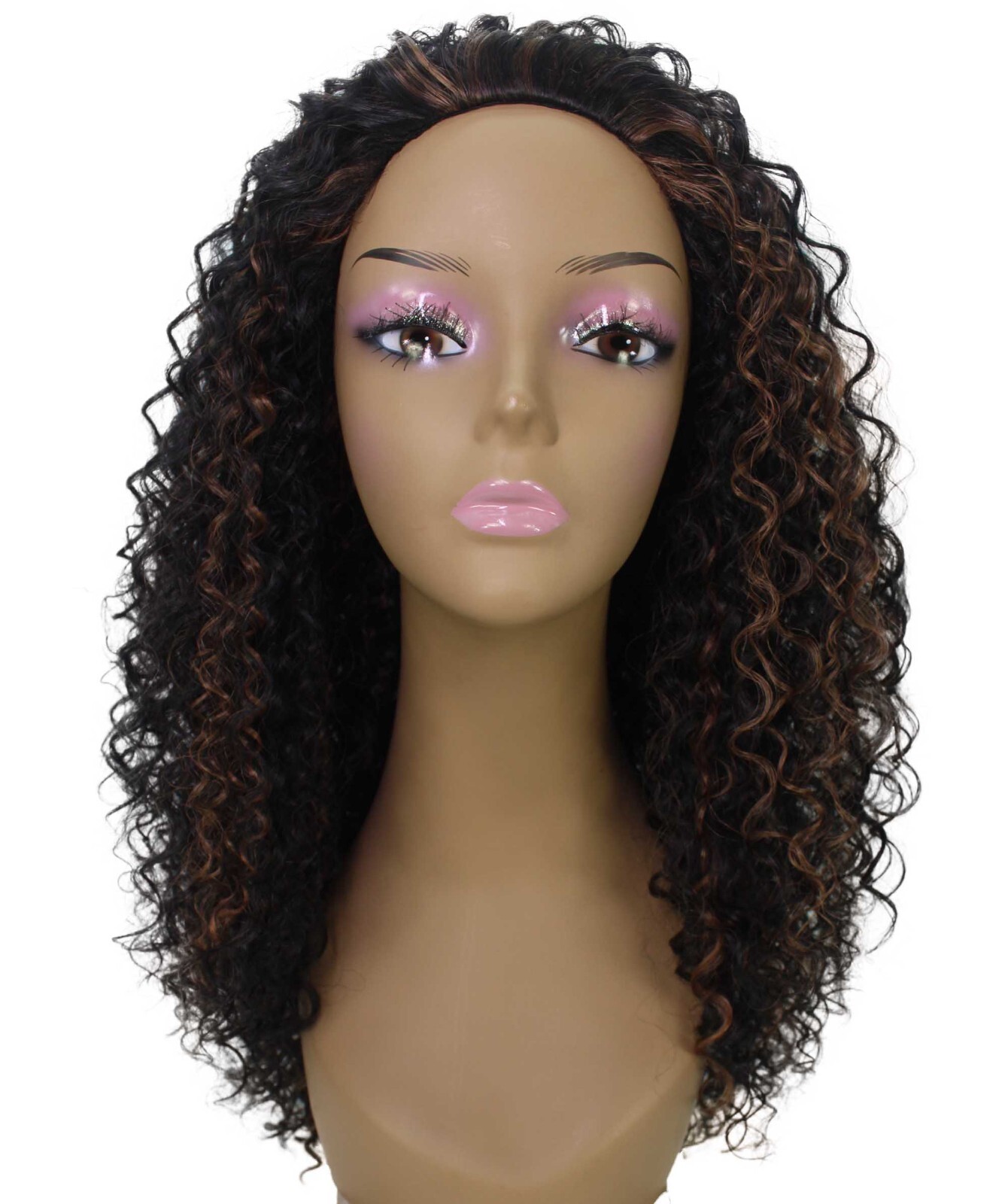 LUXLUXE Isadora Curly Body Waves 22.5 in Long Half Wig Half Cap Wig BH-0004