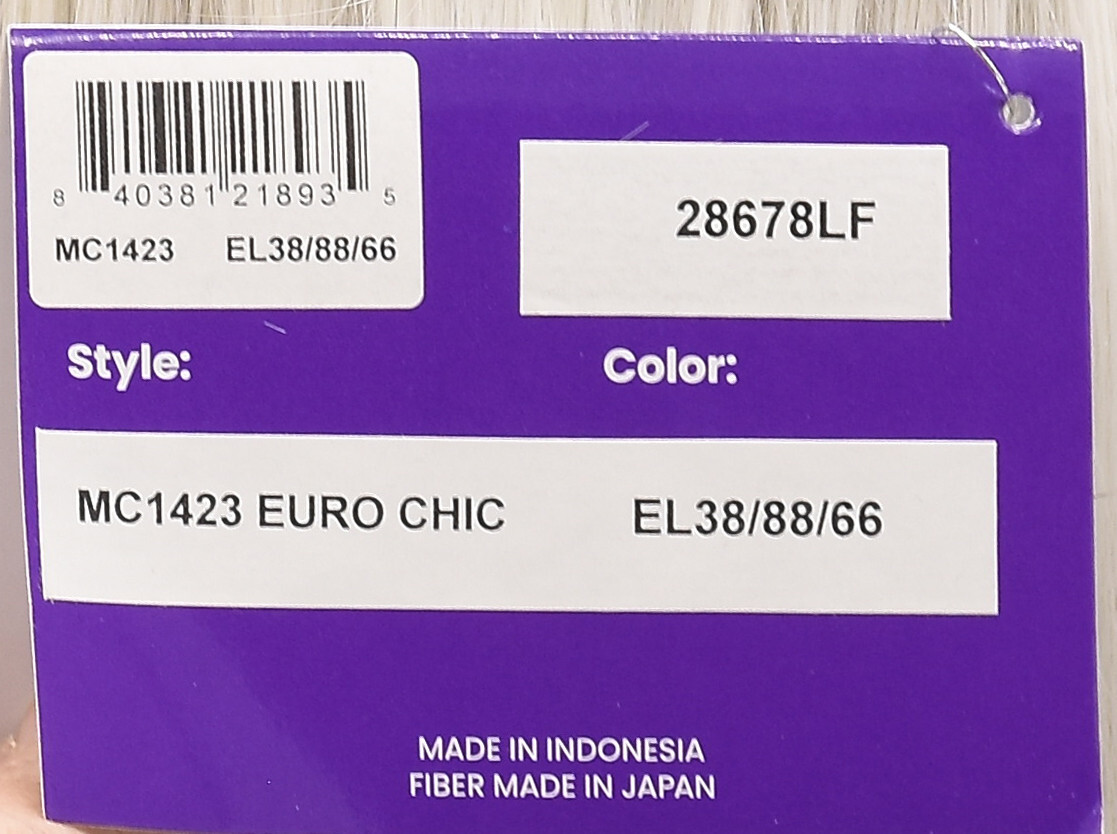 EURO CHIC Wig TRESSALLURE EL38/88/66 CLEARANCE HeatFriendly Lite Fiber Mono+Lace