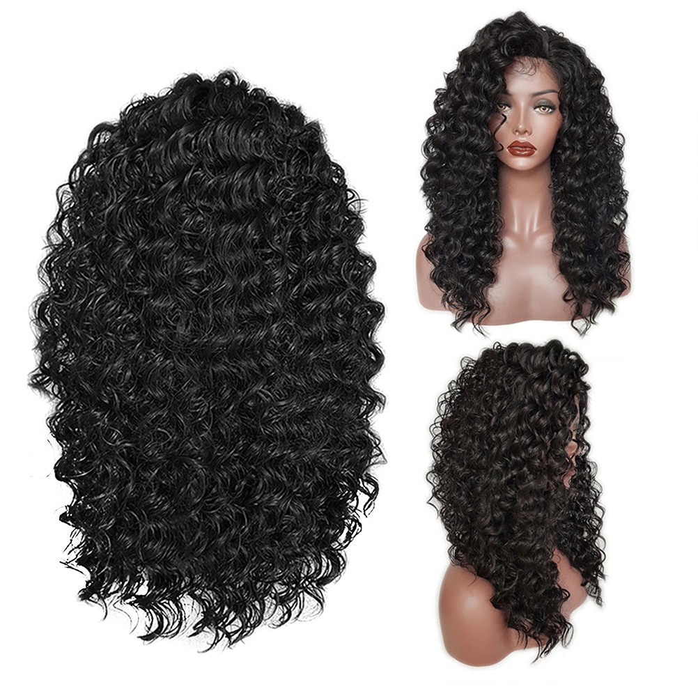 Heat Resistant Synthetic Front Curly Short Bob Wig for Women
