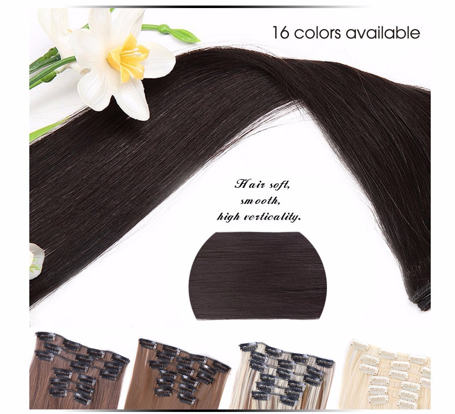 Thick Long 8PCS Clip In Real as Remy Human Hair Extension Full Head highlight US