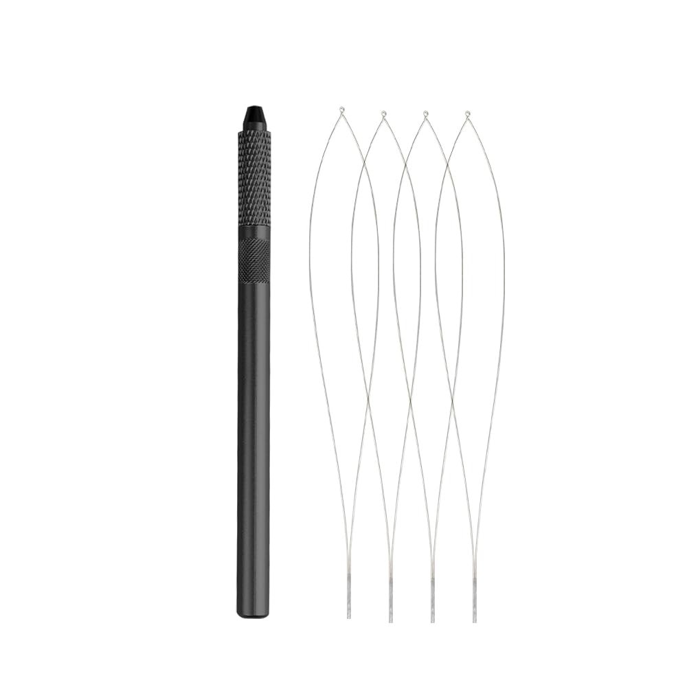 Hair Extension Loop Tool Pulling Hook Handle Threader for Micro Rings Looper