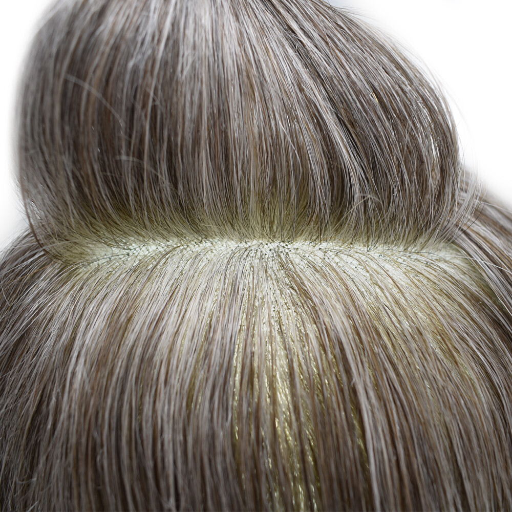 Mens Toupee Swiss Lace Hairpiece Poly Pu Skin Around Hair System Replacement US