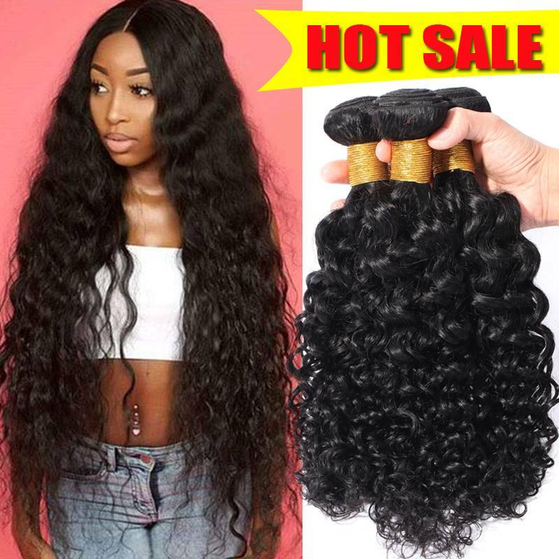 Brazilian Water Wave 3Bundles/300G 100% Virgin Human Hair Extensions Weave Wefts