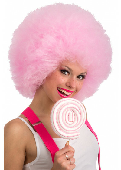 Giant Pink Afro Wig Candy Floss Pride Cotton candy Made In Italy DELUXE Quality