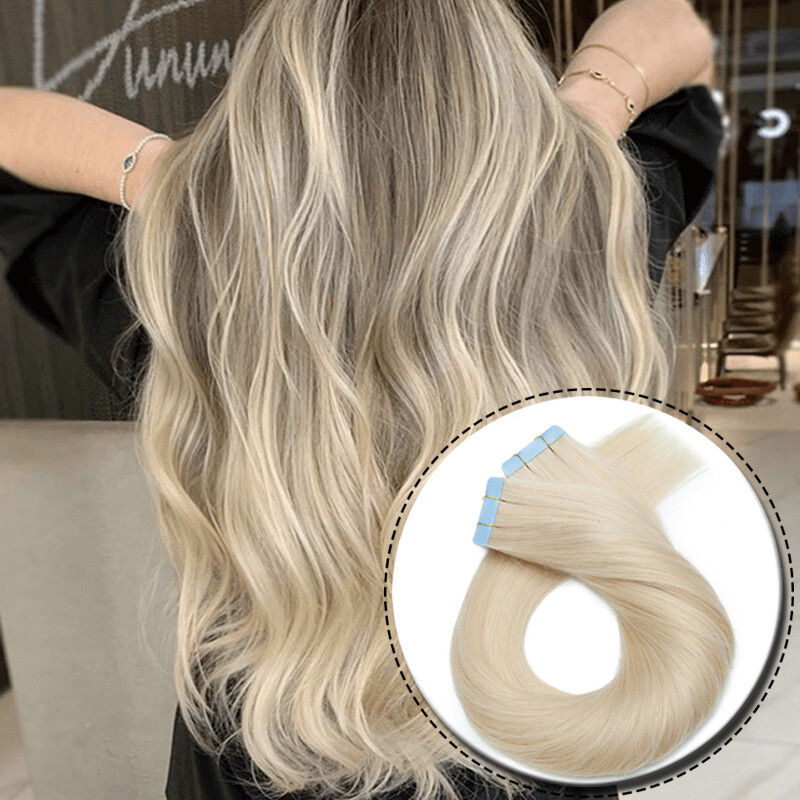 Deluxe 100% Remy Human Hair Tape in Extensions 80PCS Skin Weft THICK 200G US