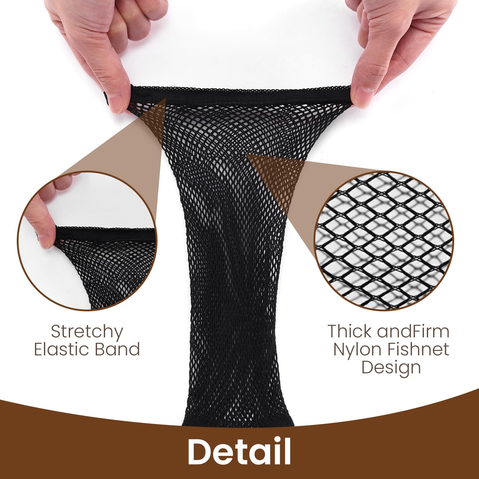 Mesh Wig Cap Crochet Net Black Hair Net for Women Men Sleeping Hairnet Cosplay