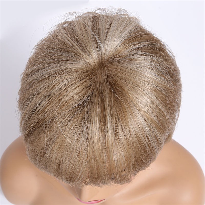 Fashion Short Hair Natural Wig Women’s Short Hair Age-Reducing Full-Head Wig Wig