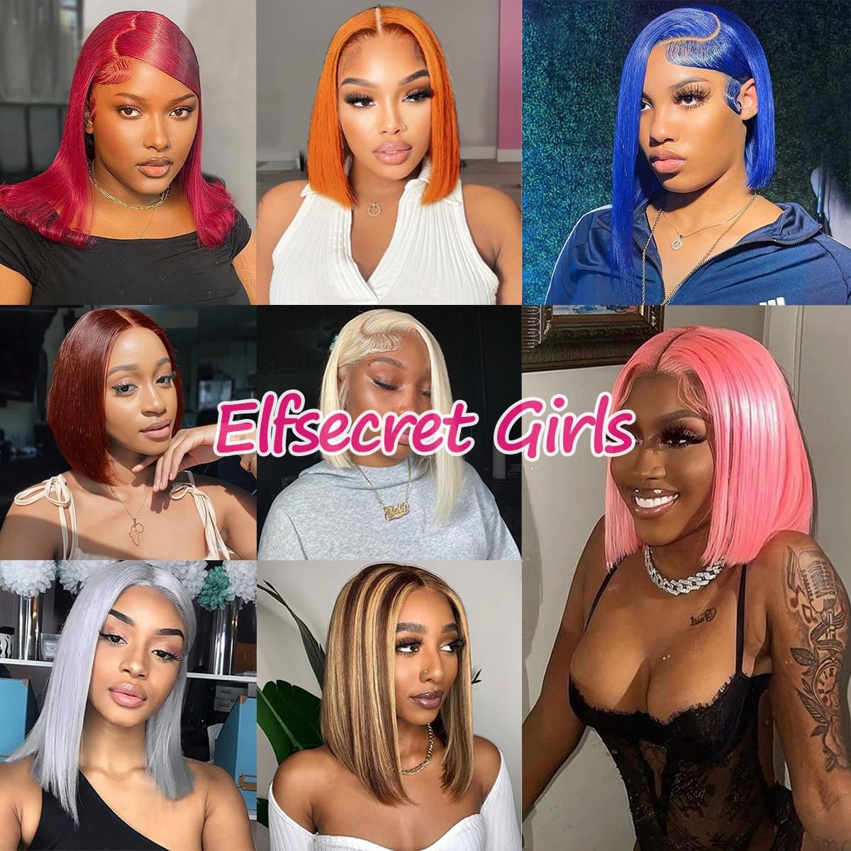 Elfsecret Grey Bob Wigs Human Hair 13X6 Hd Full Lace Front Wigs Human Hair For
