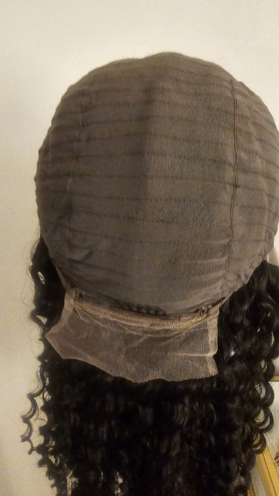 High Quality natural 24 ” water wave 100% Virgin Human Hair Lace closure Wig.
