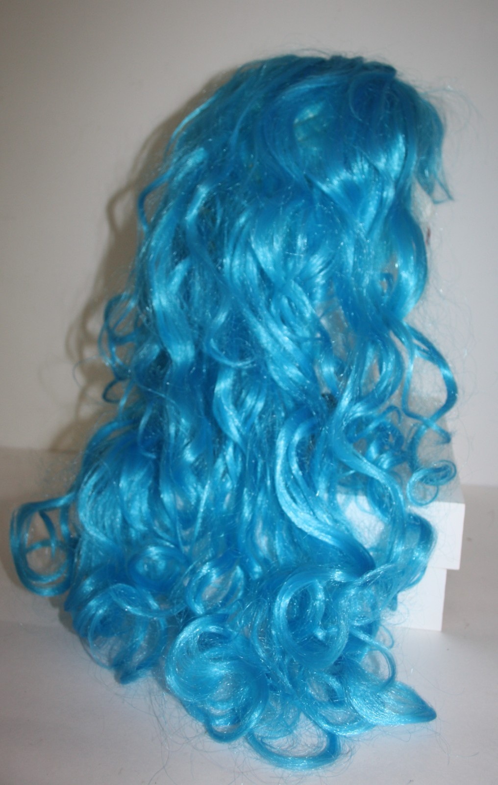 Long Blue Curly Ringlets Wig with Bangs Costume Cosplay Mermaid