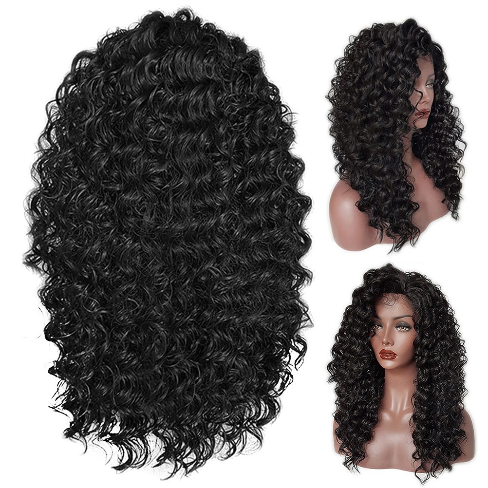 Heat Resistant Synthetic Front Curly Short Bob Wig for Women