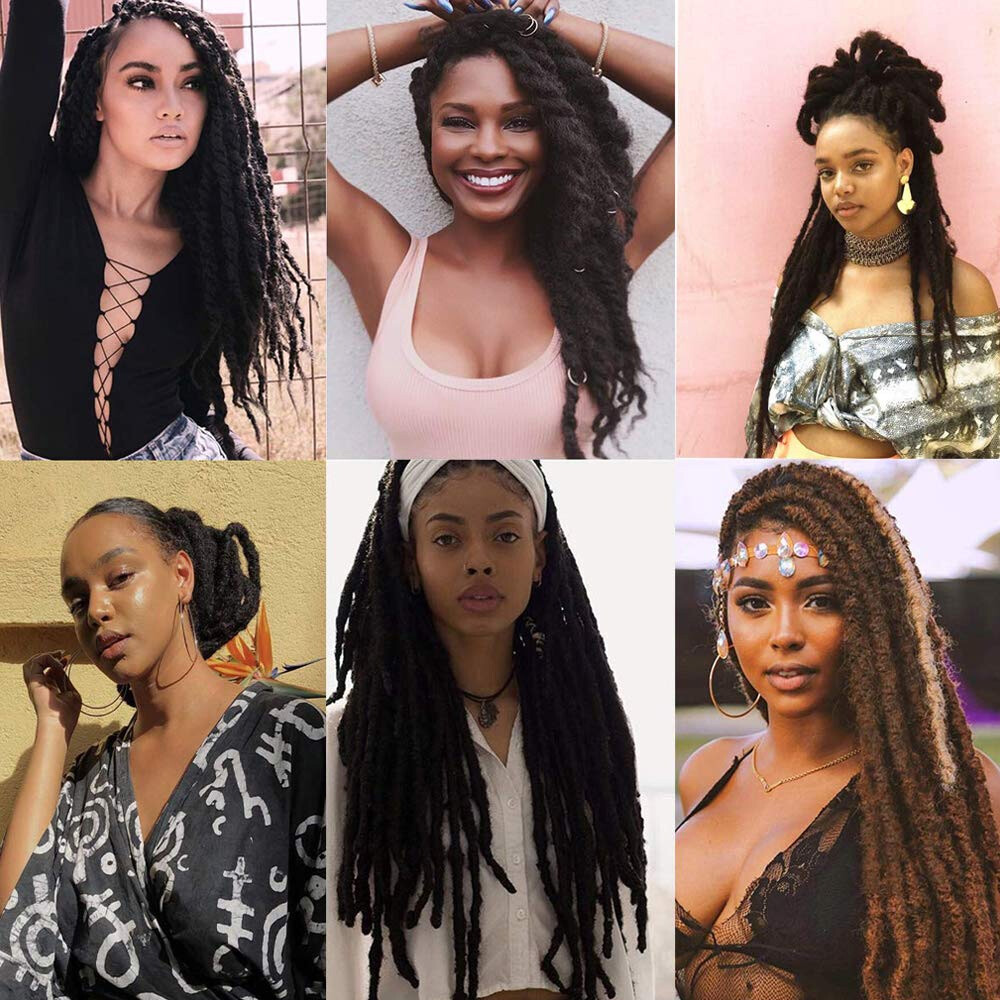 3Packs Black Hair Crochet Afro Marley Kinky Curly Hair Extensions Synthetic 18in