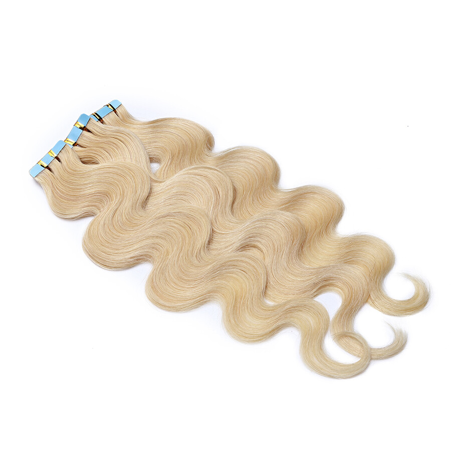 Invisible Tape In 100% Remy Human Hair Extensions Skin Weft Body Wave & Straight