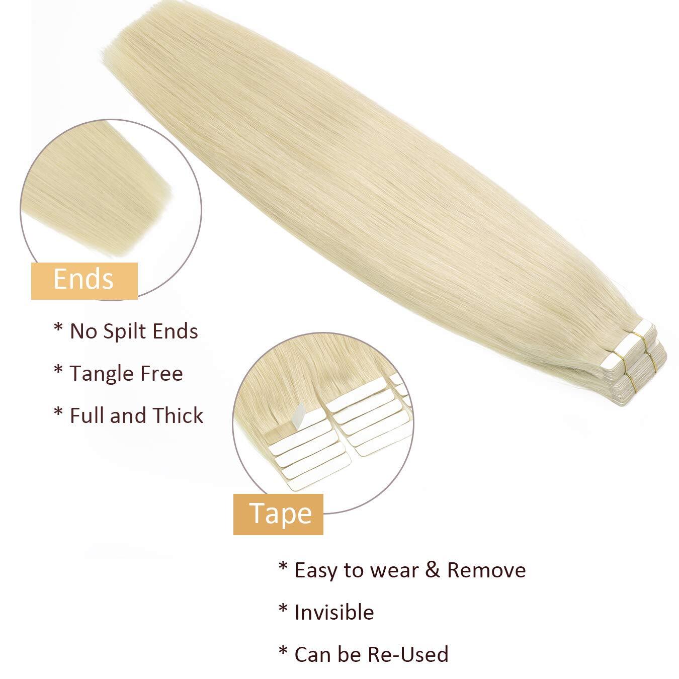 Invisible Tape in Human Hair Extensions Seamless Adhesive PU Skin Wefts RemyHair