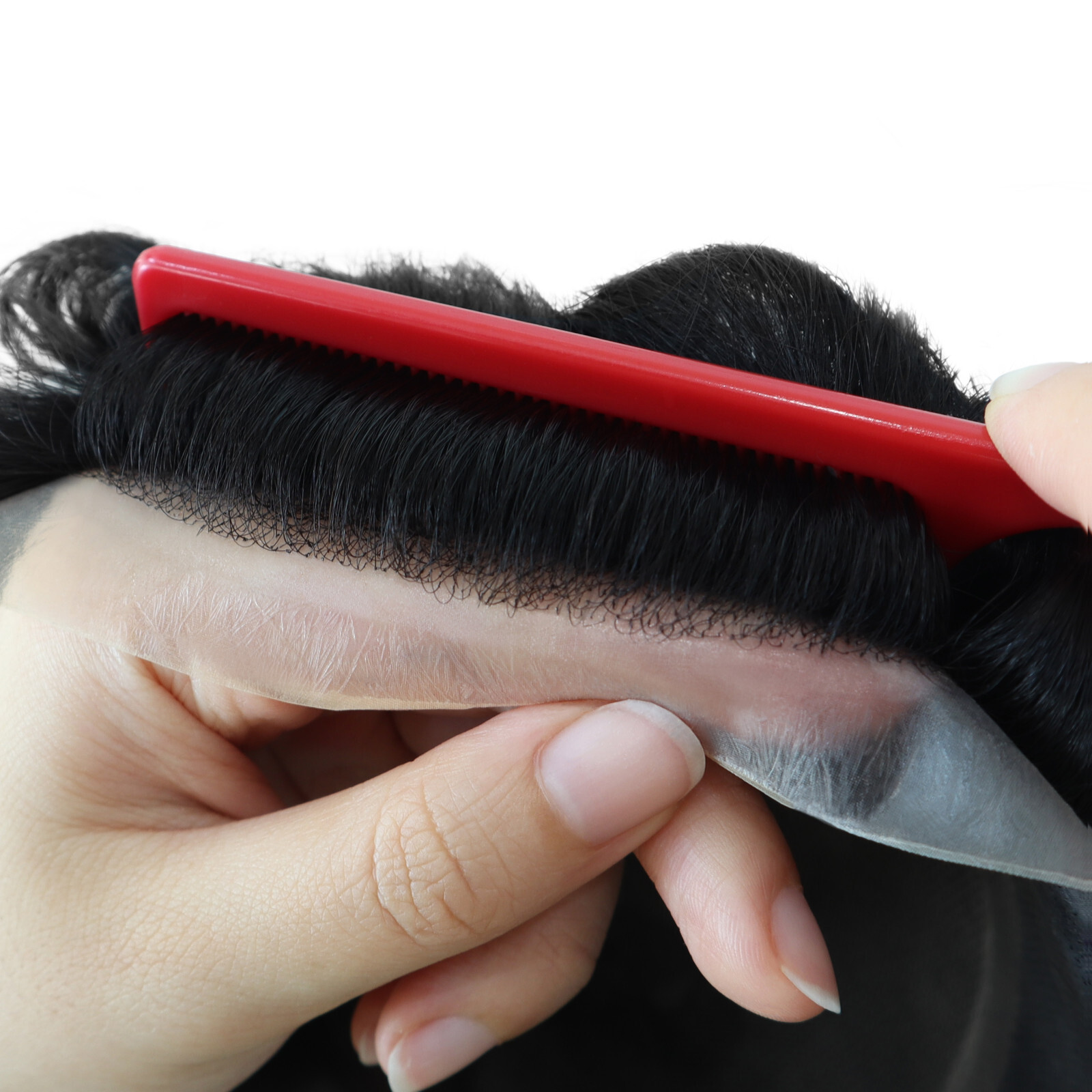 Toupee for Men Human Hair Replacement System French Lace Skin Hairpiece 8×11 #1B